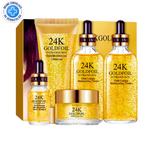 Kit Siero 24K 5 in 1 Per Una Cura del Viso Perfetta!